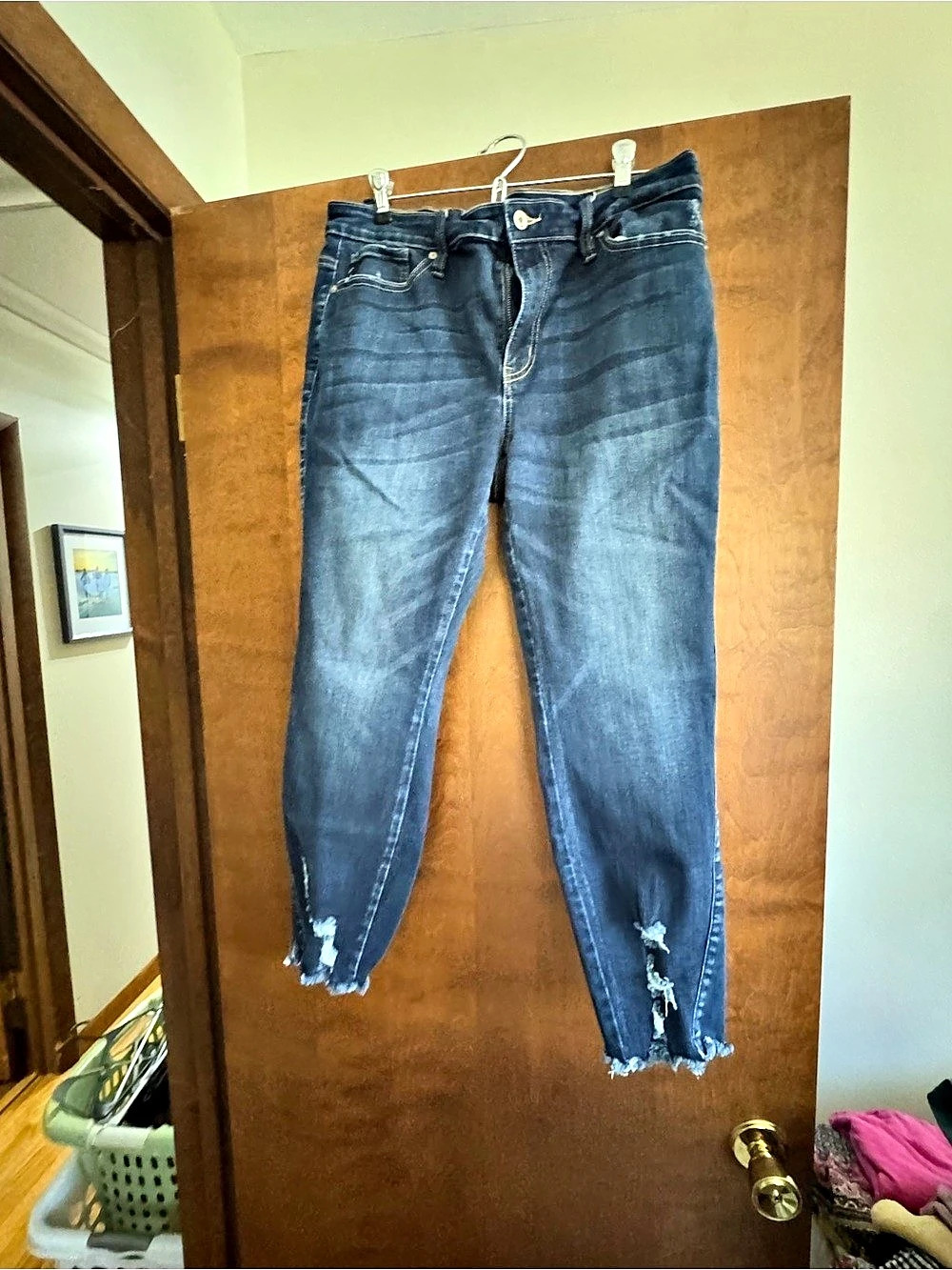 Kut from the Kloth KC8555D-P Distressed Skinny Jeans Blue XL